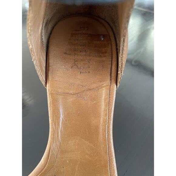 Fabianelli Sandals Heels Open Toe Strappy Leather Brown Black FLAW - Picture 14 of 15